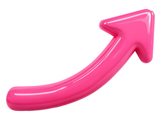 Pink Arrow Pointing Upwards isolated on a transparent background
