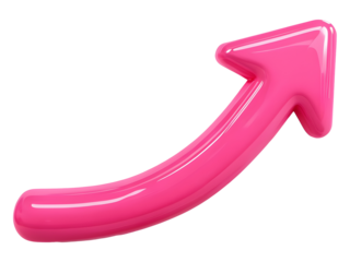 Pink Arrow Pointing Upwards isolated on a transparent background
