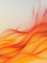 Abstract design with flowing orange, coral, and yellow fabric waves for backgrounds, wallpaper, and creative concepts