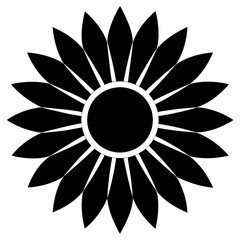 Bold Black Sunflower Silhouette vector illustration, sunflower icon  logo design 