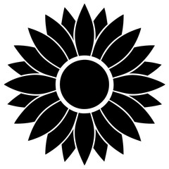 Bold Black Sunflower Silhouette vector illustration, sunflower icon  logo design 