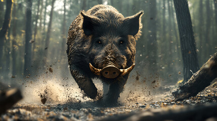 Wild boar in forest
