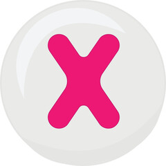 white alphabet bead vector illustration icon