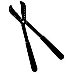 Black silhouette vector of various knives and sharp tools, scissors tool  vector illustration 