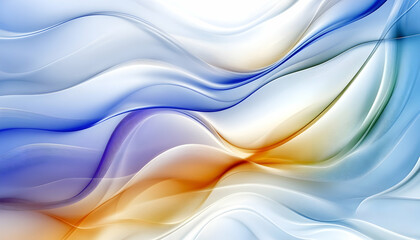Abstract flowing curves of white, orange, blue for a website header or graphic background