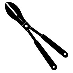 Black silhouette vector of various knives and sharp tools, scissors tool  vector illustration 