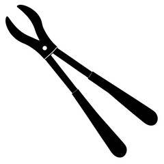 Black silhouette vector of various knives and sharp tools, scissors tool  vector illustration 