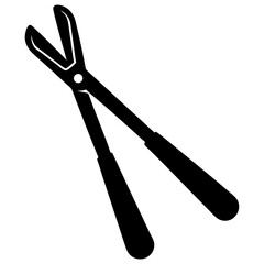 Black silhouette vector of various knives and sharp tools, scissors tool  vector illustration 