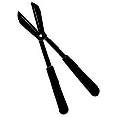 Black silhouette vector of various knives and sharp tools, scissors tool  vector illustration 