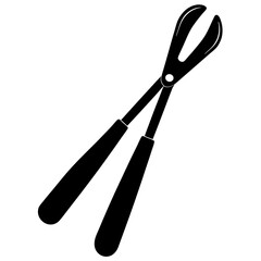 Black silhouette vector of various knives and sharp tools, scissors tool  vector illustration 