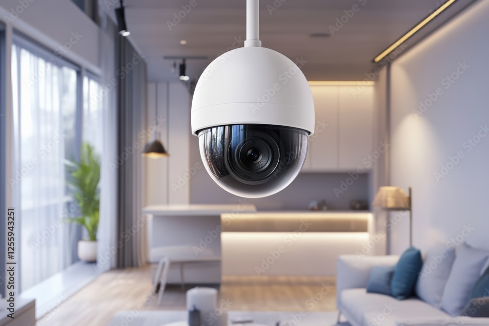 Poster video camera installed in modern smart home environment for enhanced security and monitoring