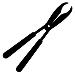 Black silhouette vector of various knives and sharp tools, scissors tool  vector illustration 