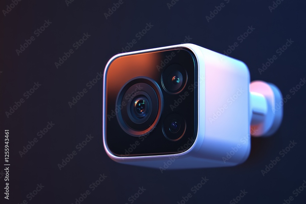 Poster video camera with motion detection providing high resolution monitoring capability
