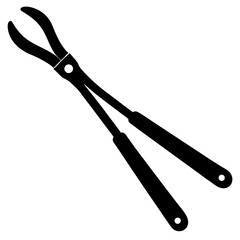 Black silhouette vector of various knives and sharp tools, scissors tool  vector illustration 