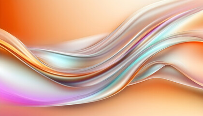 Obraz premium Abstract flowing waves in orange, white, and blue colors, for backgrounds, advertising, design projects, presentation, wallpaper, and decoration