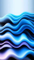 Fototapeta premium Abstract fluid design with blue waves on a light gradient background. Possible use wallpaper, graphic resource, background