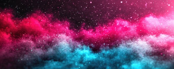 Pink & blue nebula cosmic cloudscape. Stellar background, galaxy art