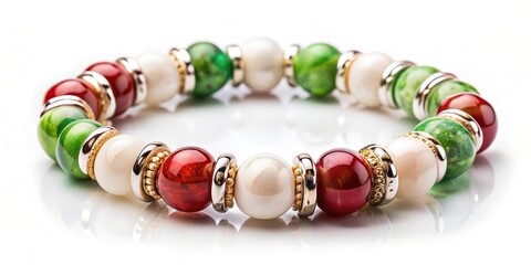 Beaded Bracelet on White Background