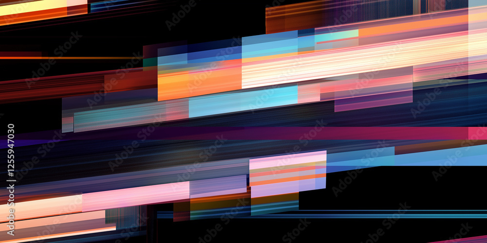 Fototapete abstract composition featuring vibrant and dynamic brushstrokes creating a sense of motion