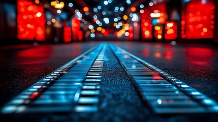 Illuminated Pathway City Night Lightscape