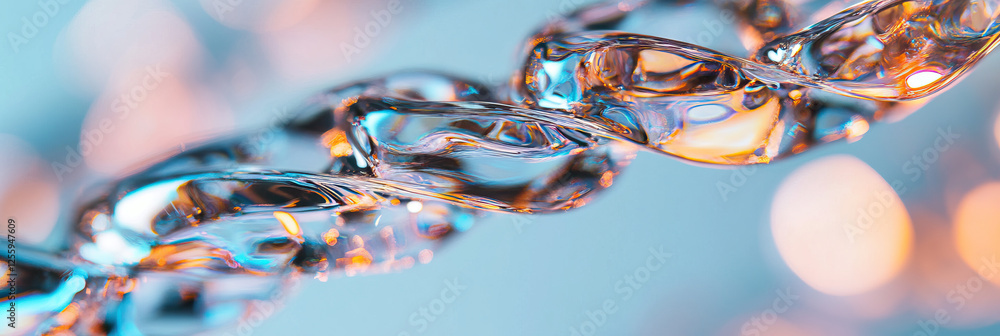 Poster translucent chain structure with gradient lighting