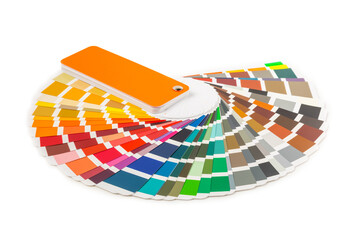 Color palette isolated on white background. Color palette guide. paper catalog of rainbow color....