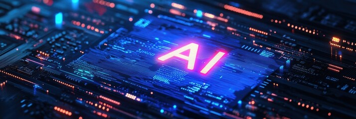 Fototapeta premium Digital advertising layouts showcasing artificial intelligence technology and concepts