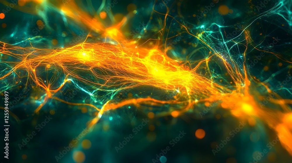 Aufkleber abstract science background with glowing colorful light waves