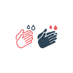 Hand wash icons set vector healthy signage template design trendy