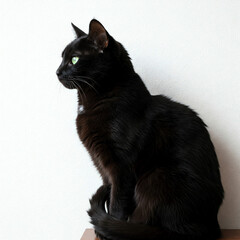 very beautiful black and red grey cat on isolated white background 