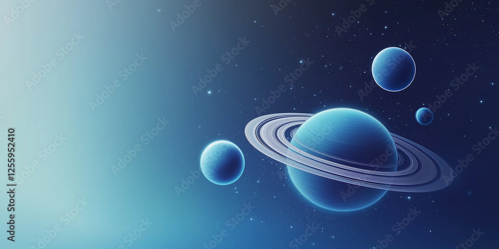 Aufkleber planets and stars are illuminating the vastness of outer space