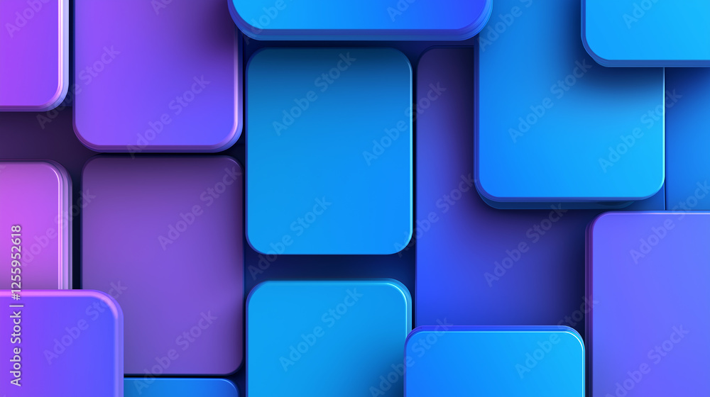 Poster Rounded corner squares creating colorful modern abstract background