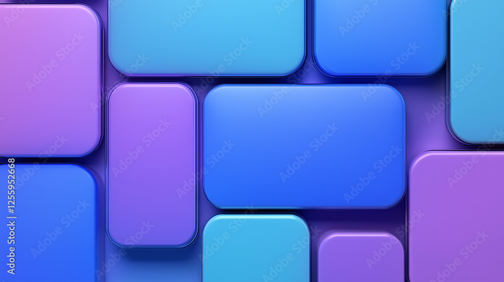 Poster Rounded rectangles creating colorful geometric pattern background