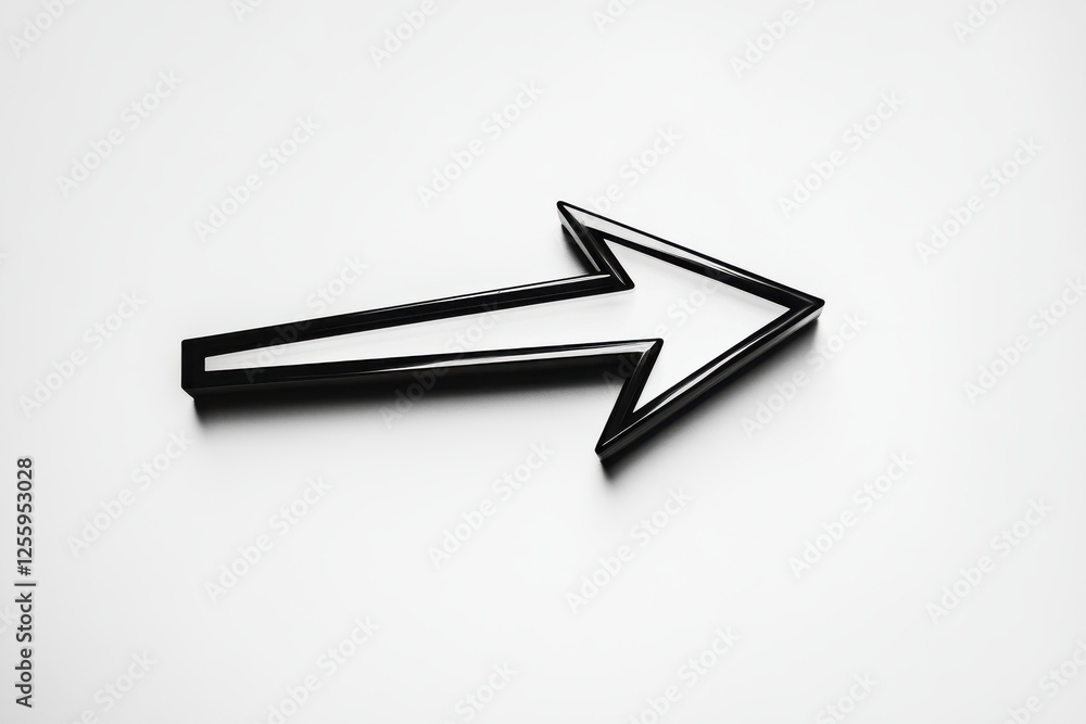 Poster Black arrow symbol on a light background indicating direction in a minimalist style