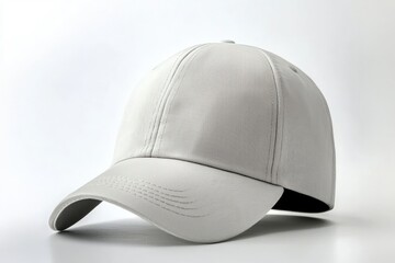 Fototapeta premium Baseball cap mockup with a blank front panel, on white