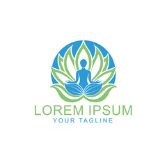 Organic Natural Yoga Wellness, Spa Massage Therapy logo vector	