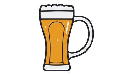 glass of beer simple vector illustration
