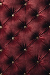 Red Velvet Upholstered Chair Close-Up