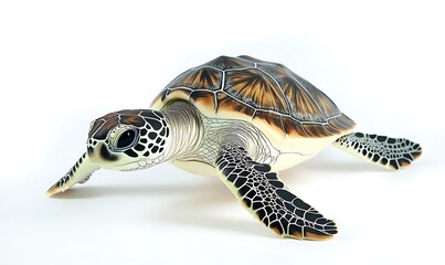 Fototapeta premium Sea turtle isolated on white background