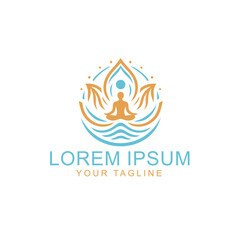 Organic Natural Yoga Wellness, Spa Massage Therapy logo vector	