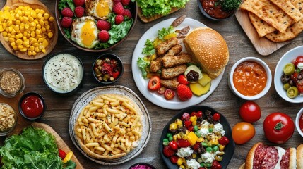 An inviting image of processed food options set on a dining table, highlighting their accessibility and appeal for family meals