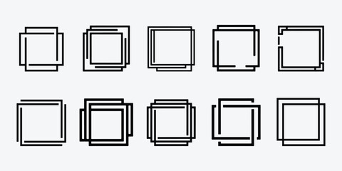 Modern Geometric Square Frames. Geometric Frame Patterns. Creative Geometric Square Shapes.