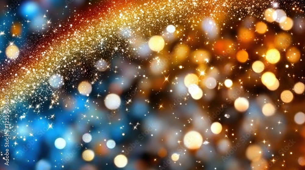 Aufkleber captivating sparkle of bokeh lights abstract art digital background colorful atmosphere horizontal v