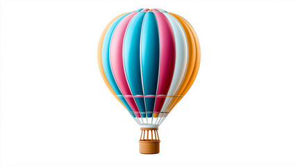 Fototapeta premium Colorful hot air balloon floating on white background