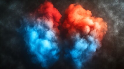 Abstract Red And Blue Smoke Clouds Art