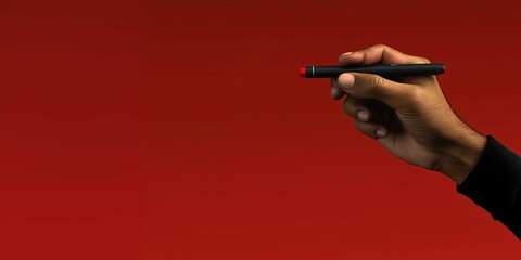 Man's hand writing on background with copy space. Communication, information concept