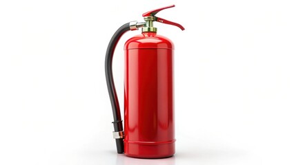 Obraz premium Red Fire Extinguisher on White Background