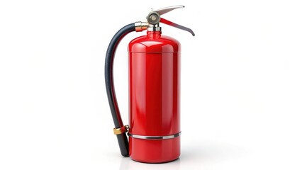 Obraz premium Red Fire Extinguisher on White Background