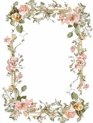 Naklejka premium Wedding and restaurant menu border frame framing element on white background