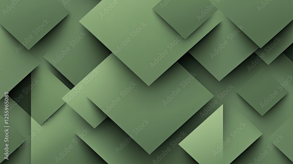 Poster overlapping squares and rectangles with subtle gradients, a minimalist background design.